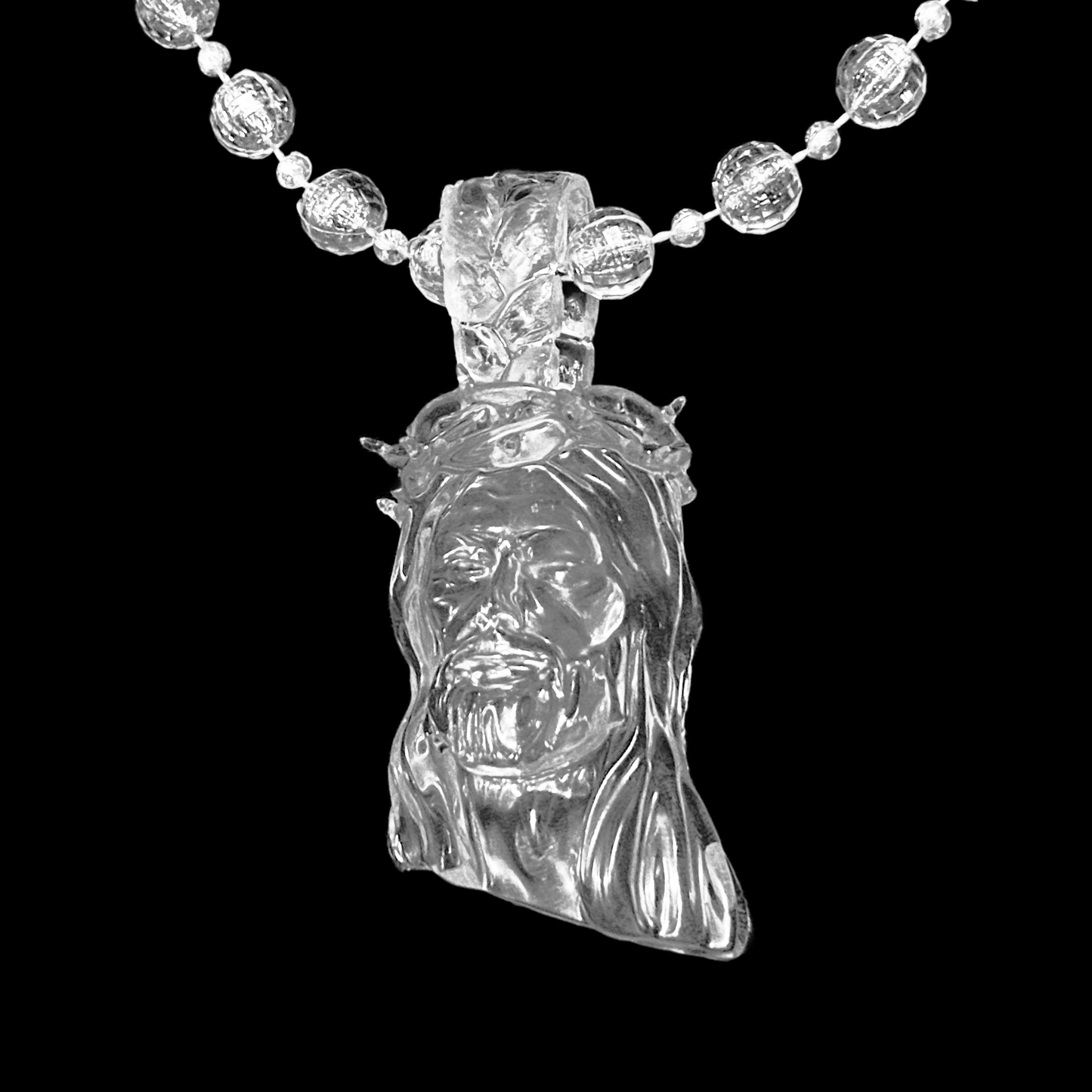 (CLEAR) JESUS PIECE NECKLACE