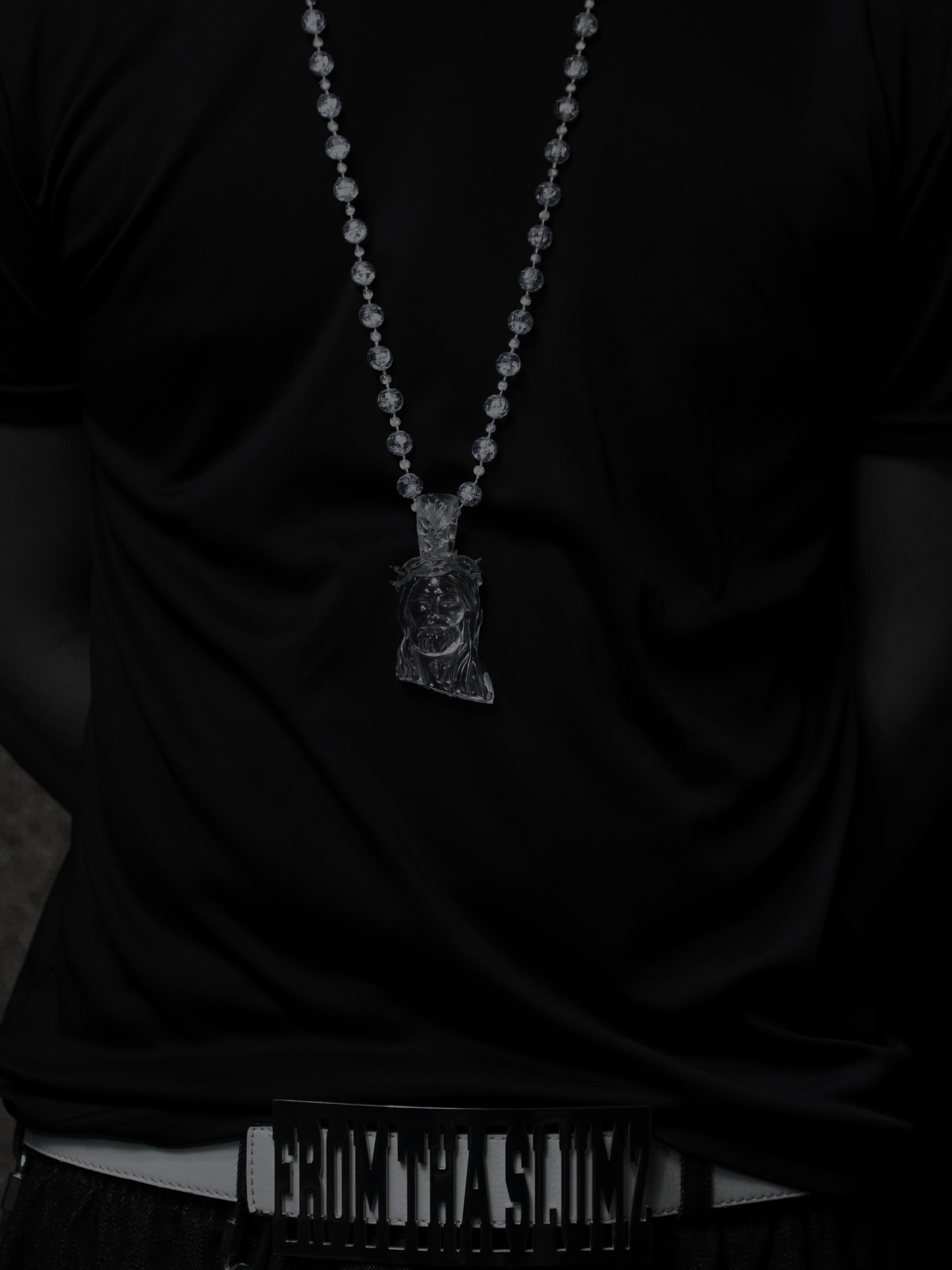 (CLEAR) JESUS PIECE NECKLACE