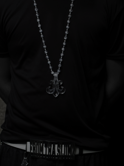 (CLEAR) CHROME SAINT LINK NECKLACE