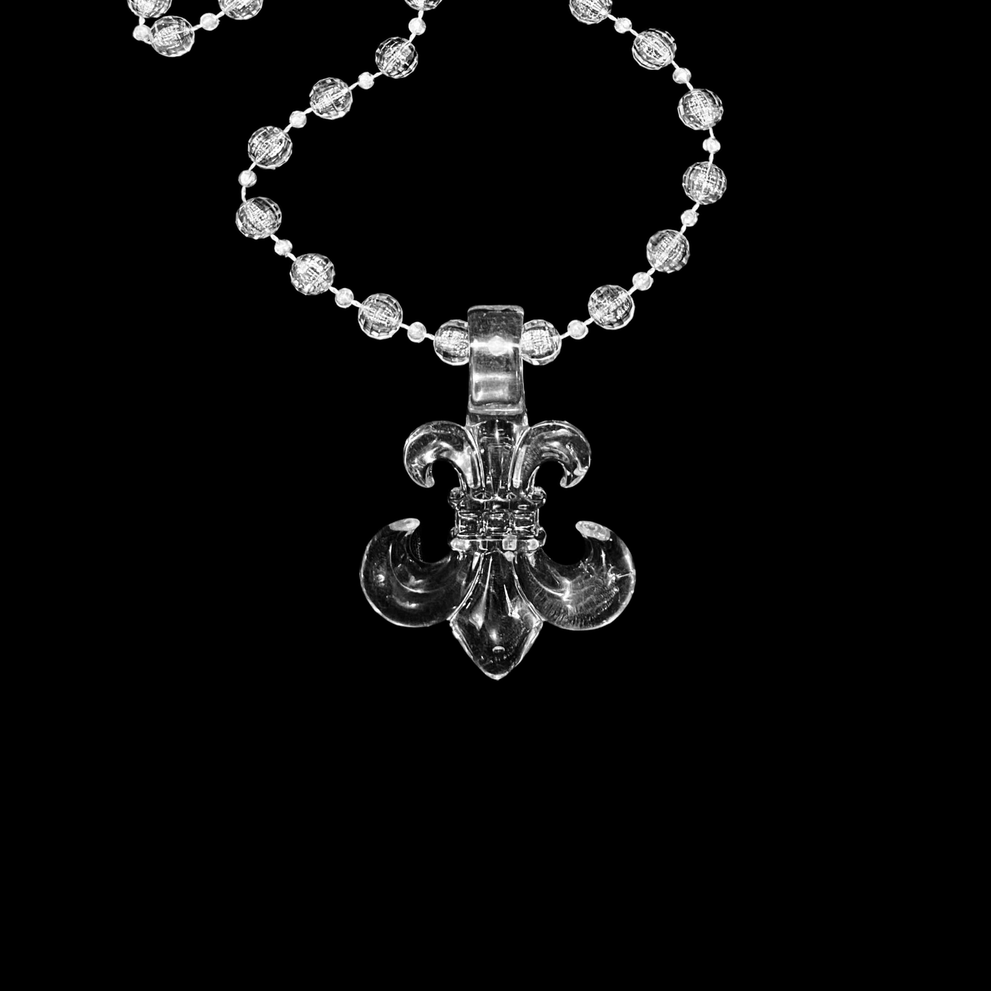 (CLEAR) CHROME SAINT LINK NECKLACE